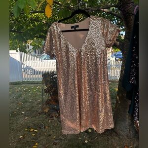 Lulus Gold Sequin Dress